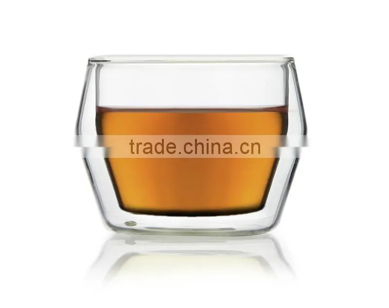 borosilicate glass double layer tea cup