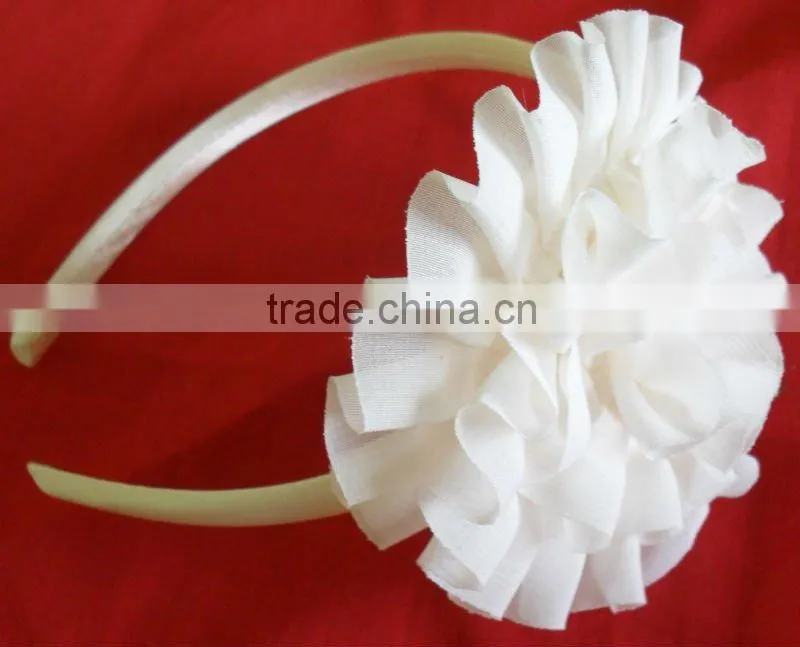 White Fabric Flower Hair Accessory