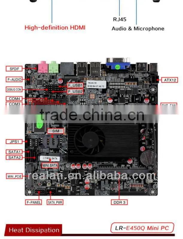 Mini PC Host, CPU: AMD-T56N high-speed dual-core