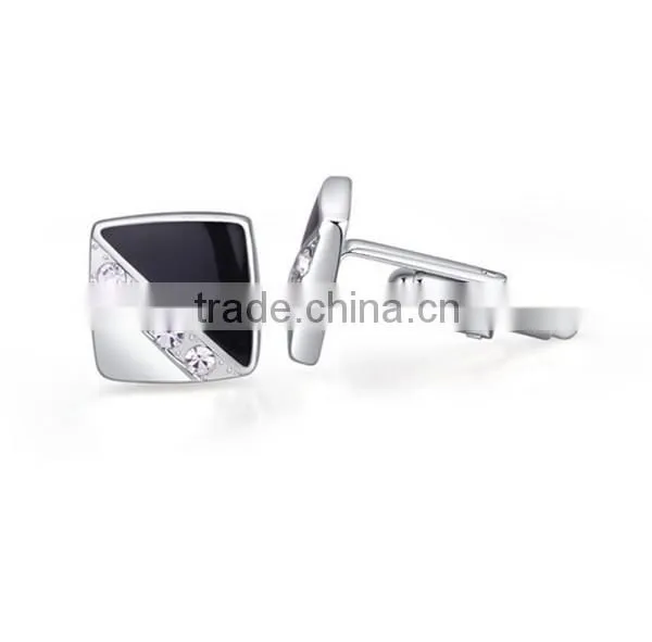 Europe silver high quality copper cuff links mens square enamel cufflinks for shirts