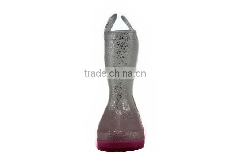 New Fashion Bling Bling Cute PVC Transparent Cheap Rain Boots for Kids