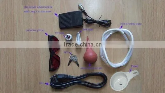 Portable tattoo remover device Ruby/alexandrite Yag laser