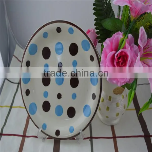 orange color stoneware plate,high quality hand painted ceramic plate,popular ceramic plate