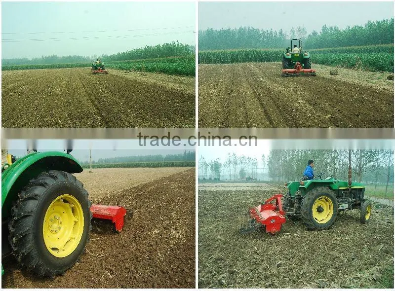 Gear drive tractor mounted farm soil tilling machine