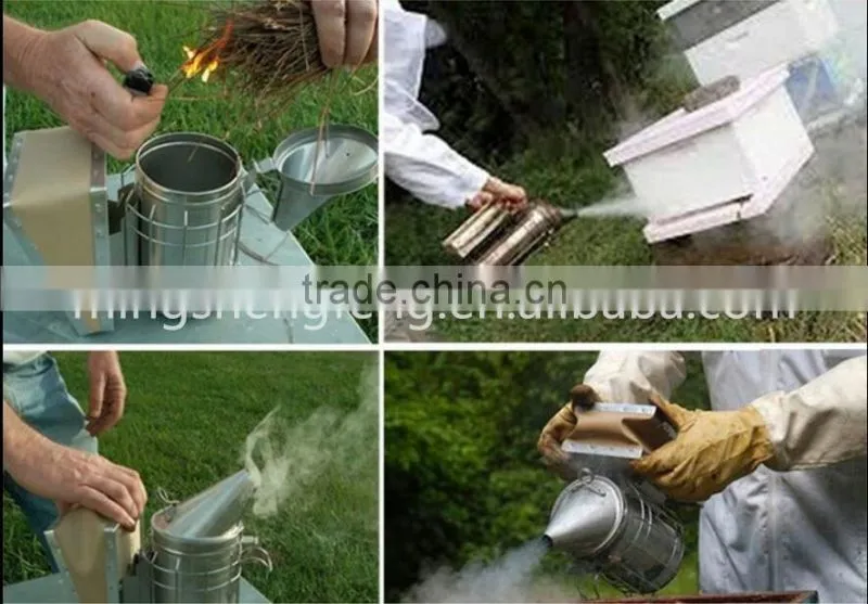 Beekeeping equipment stainless steel leather bee smoker for hot sale