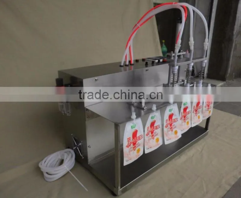 Hot Sale 3 Nozzles Liquid Spout Bag Filling Machine For Milk Juice