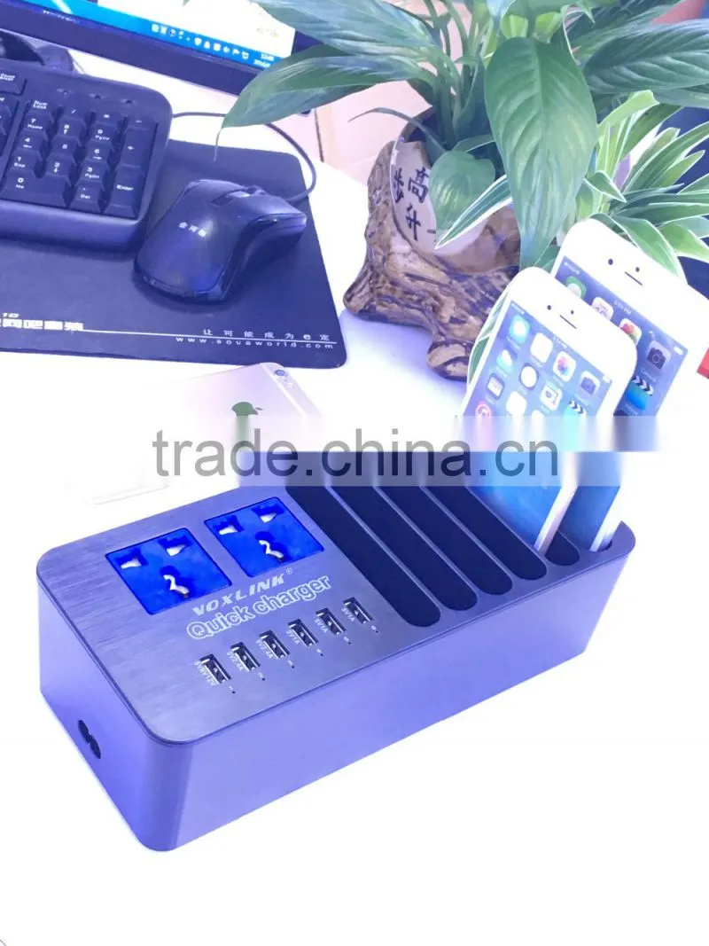 Multi-Functional Smart Digital Power Charger With 6 Ports For IPhone 6s IPad Air Mini Samsung Smartphone Tablet Laptop