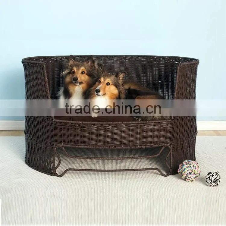 Pet products 2016 rattan hand weaving luxury pet dog bed wholesale