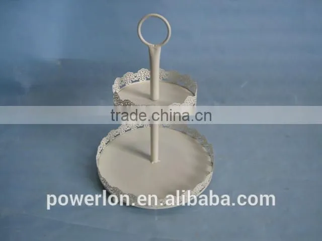 3-tier shabby chic wedding metal cake for stand