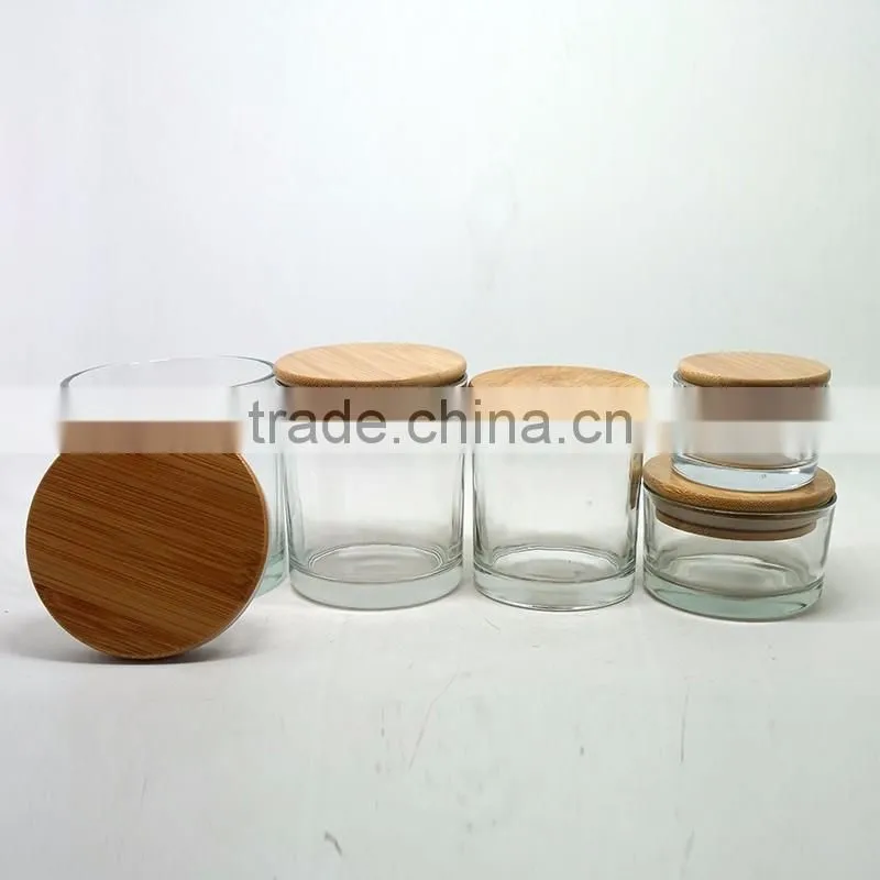 Round bottom clear glass candle jars candle holders wholesale