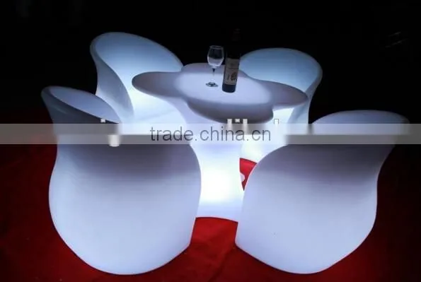 2017 Trade Assuranced Hot Sale outdoor color changing RGB LED Plum Blossom bar Table Set Designs