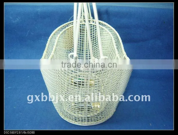 White wire home storage coco flower basket