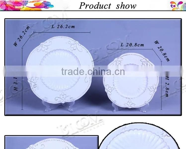 White glaze ceramic dessert plate