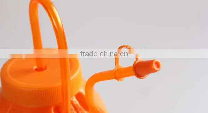 new innovative plastic round drinking bottle kettle with cap and straw