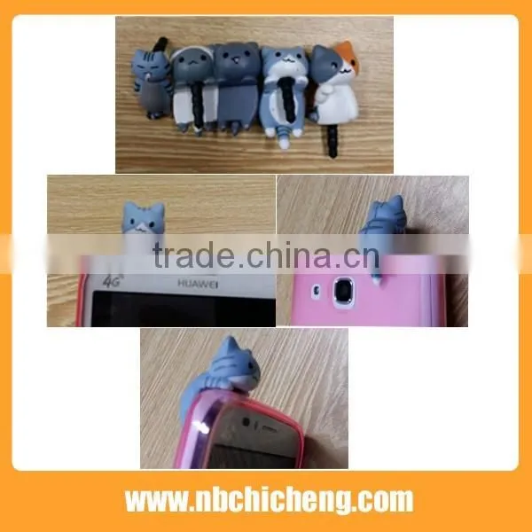 Hot Selling PVC anti Dust Plug, Mobile Phone Cat Dust Plug, Cute Phone Dust Plug
