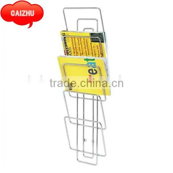 Chrome Wire Wall Mounted Magazine Rack