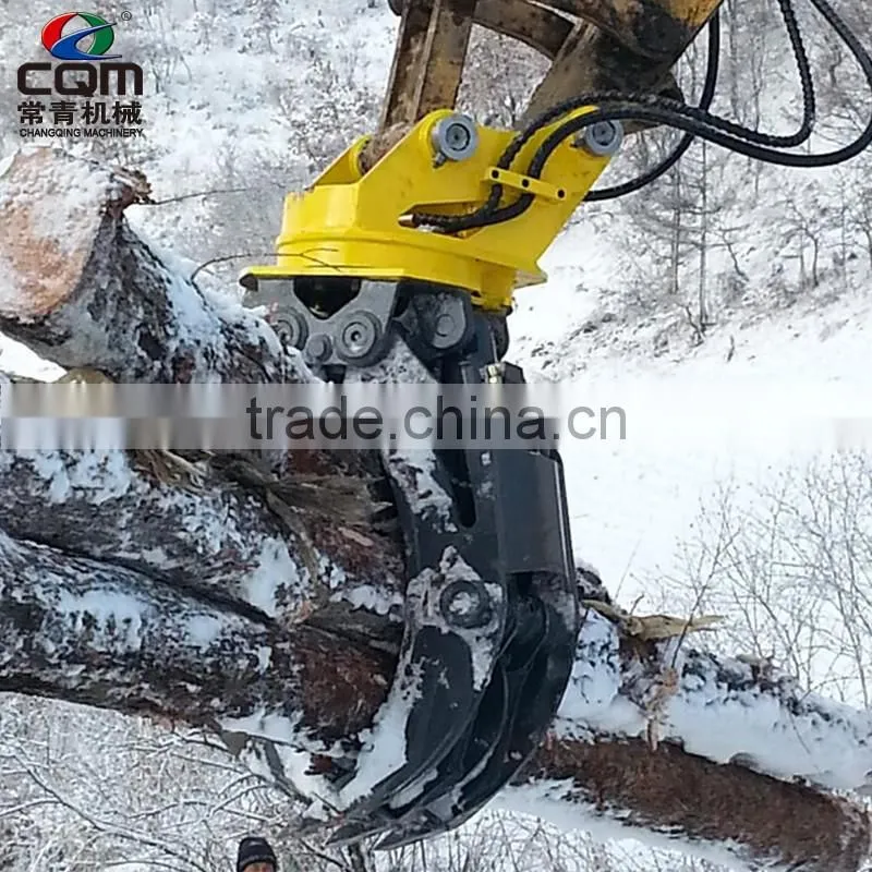 Excavator hydraulic wood grapple