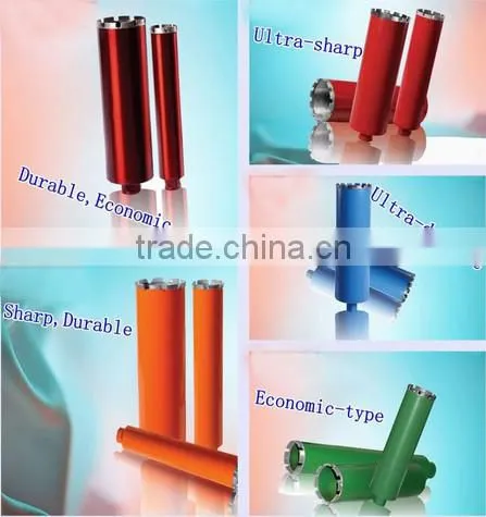 4" Three Section Concrete Diamond Core Drill Bits Hole Saw Masonry Asphalt Cement Brick Block