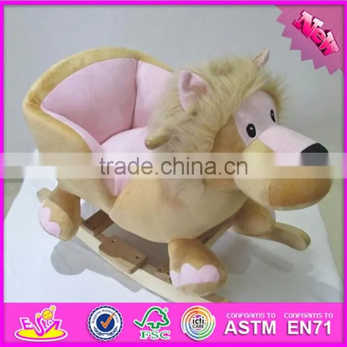 2017 New products funny horse sound wooden rocking horses for toddlers W16D094