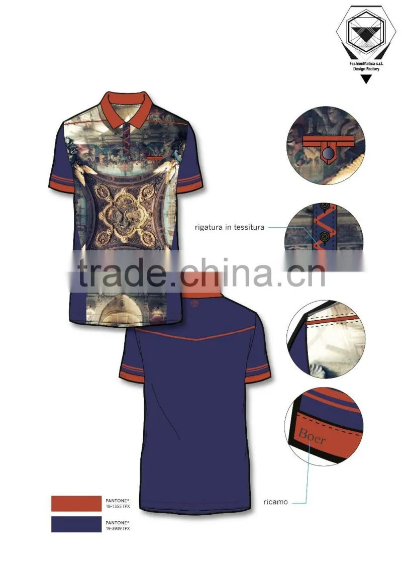 Men's fashion polo shirt in digital print Italy latest design