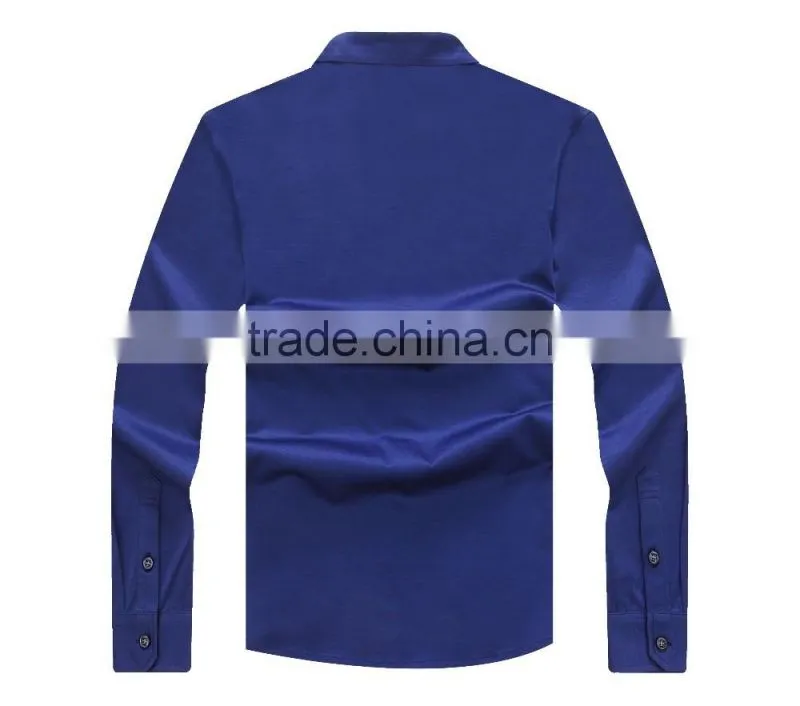 Raidyboer Men's solid color long sleeve t shirt 100%cotton with placket Raidy boer