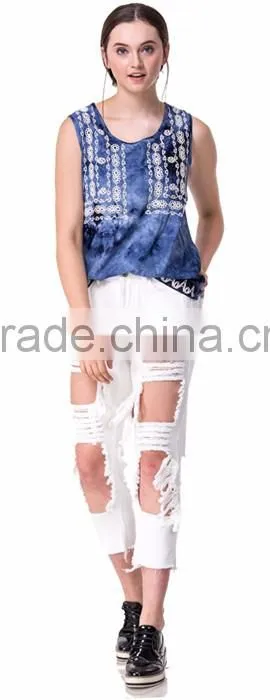 Domin fashion wholesale embroidery tank top women