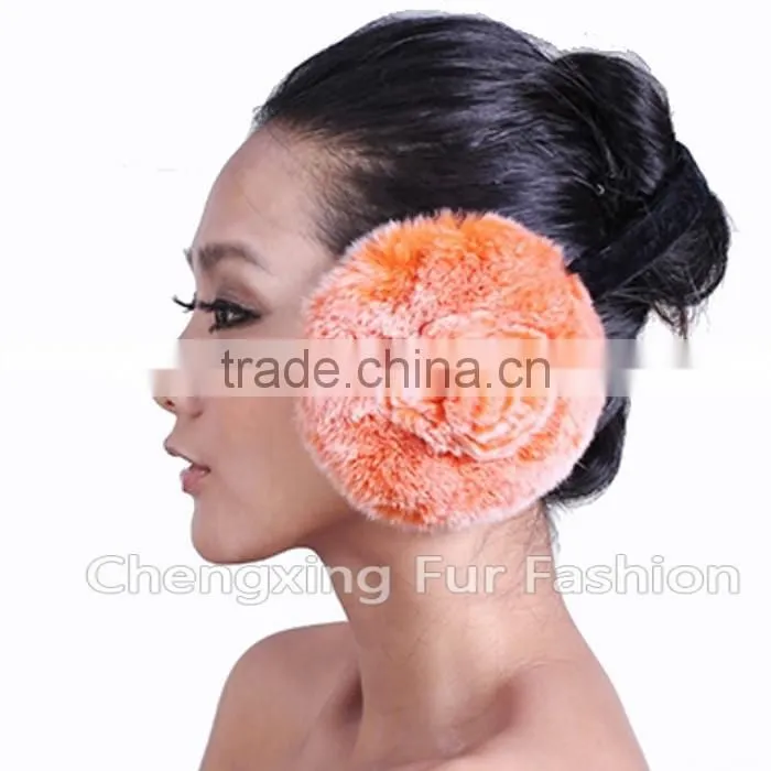 CX-EM-03R Fashion Ladies Genuine Rex Rabbit Fur Custom Fur Earmuffs