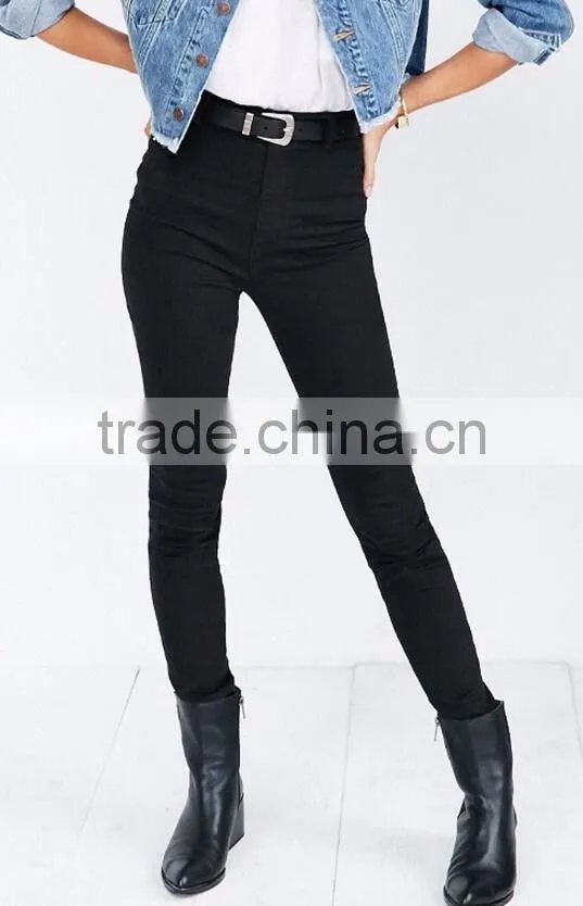 Runwaylover wholesale factory price jeans high waist cotton fabric women skinny denim jeans