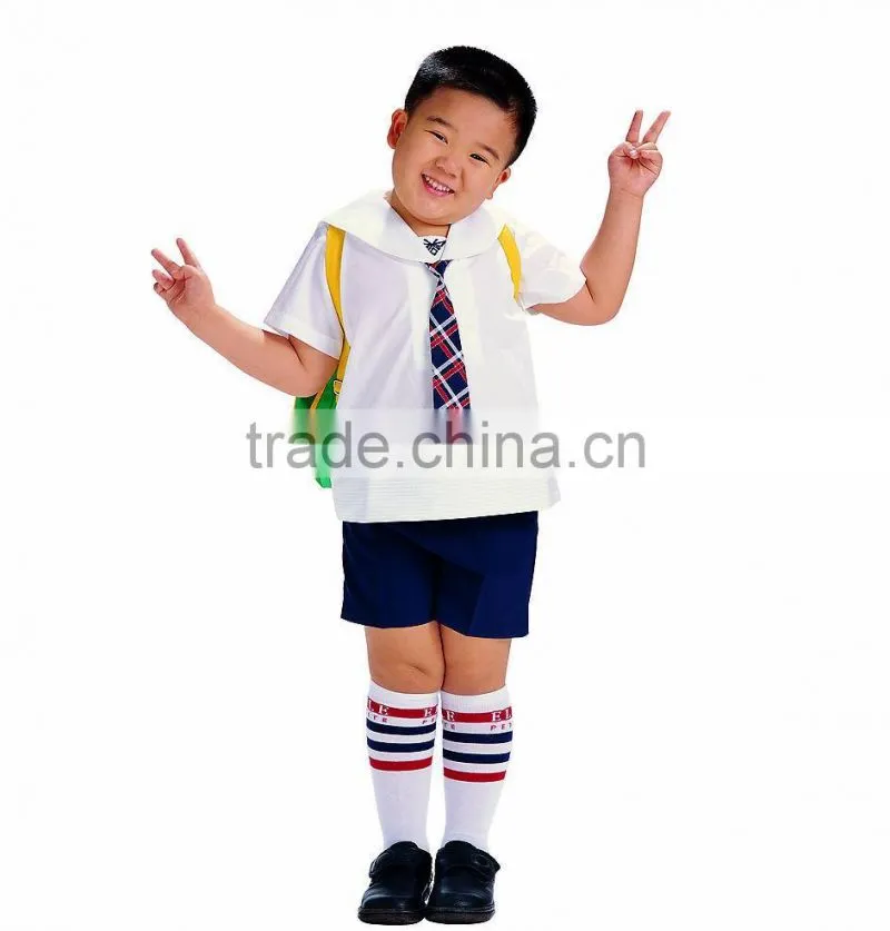 Juqian Primary Kid School Uniforms Design With Pictures Short Sleeve Shirt