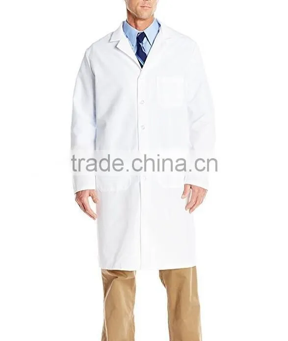 Quality men warm-up scrub jackets long white pockets jacket