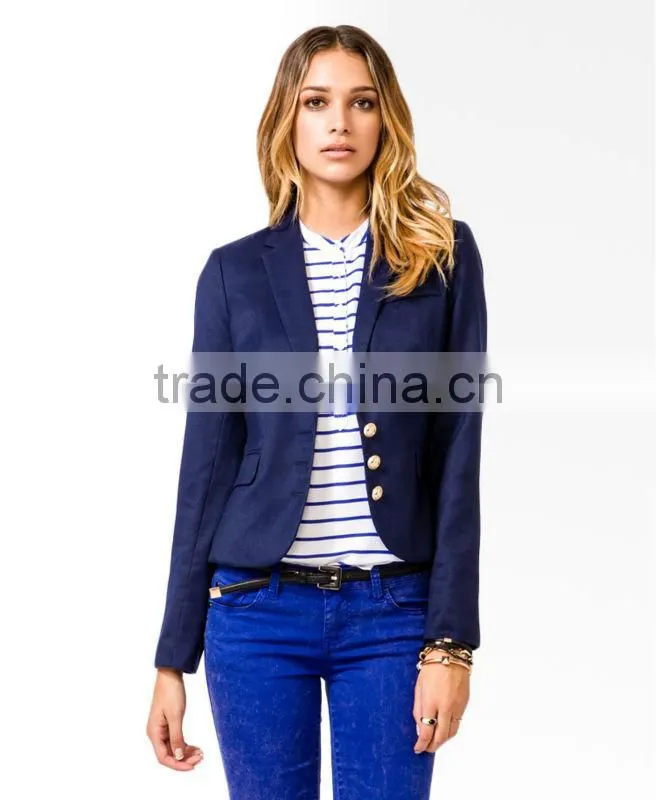 Women's Nautical Button Blazer