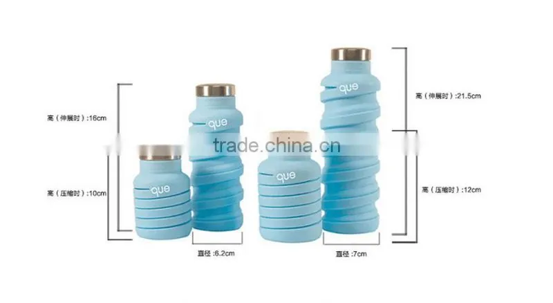 2017 Hot Items Of Silicone Drinking Collapsible Water / Foldable Sports Water Bottle