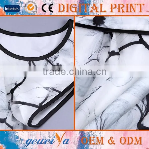 Custom High Quality Digital OEM Printed Silk Wedding Dress