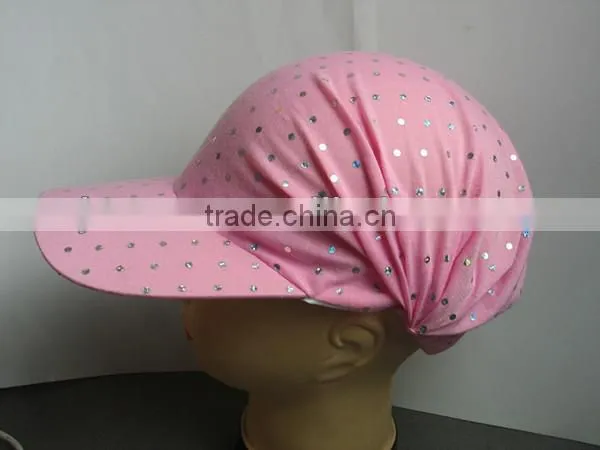 spring and summer pink printed hat for lady
