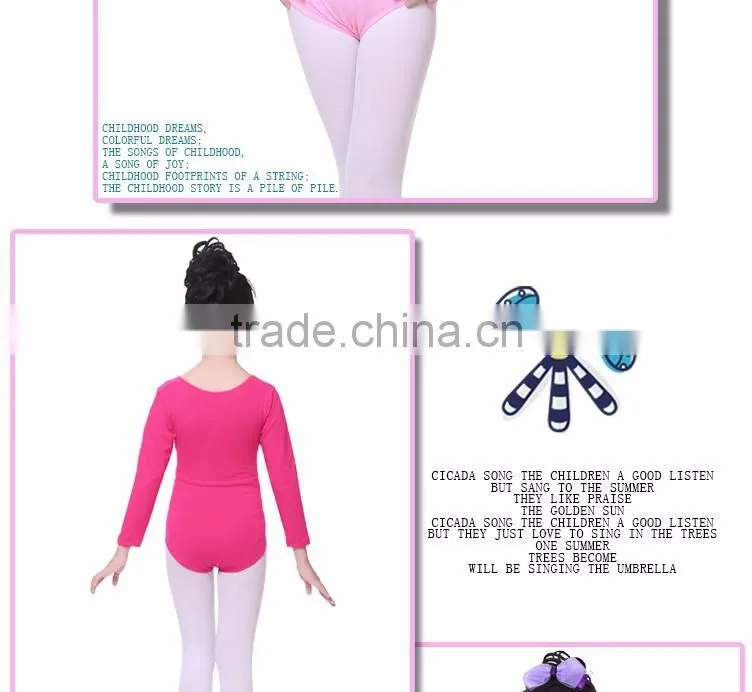 Colorful Ballet Leotards Coat High Waist Dance Wear Girls Long Sleeve Gymnastics Leotards Overalls