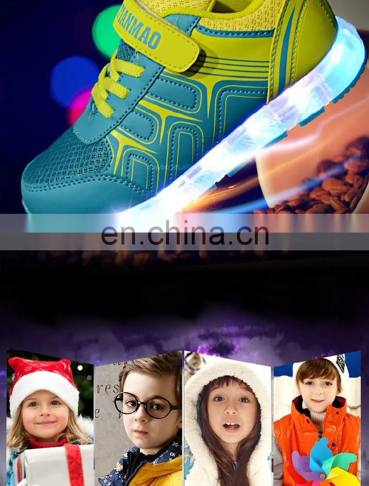 Wholesale hot Children kids USB rechargeable LED shoes Latest light up shoes for kids