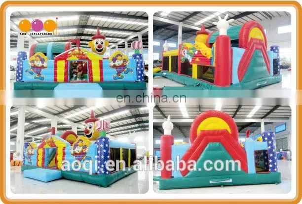 AOQI commercial use inflatable clown fun city inflatable Bounce House with free EN14960