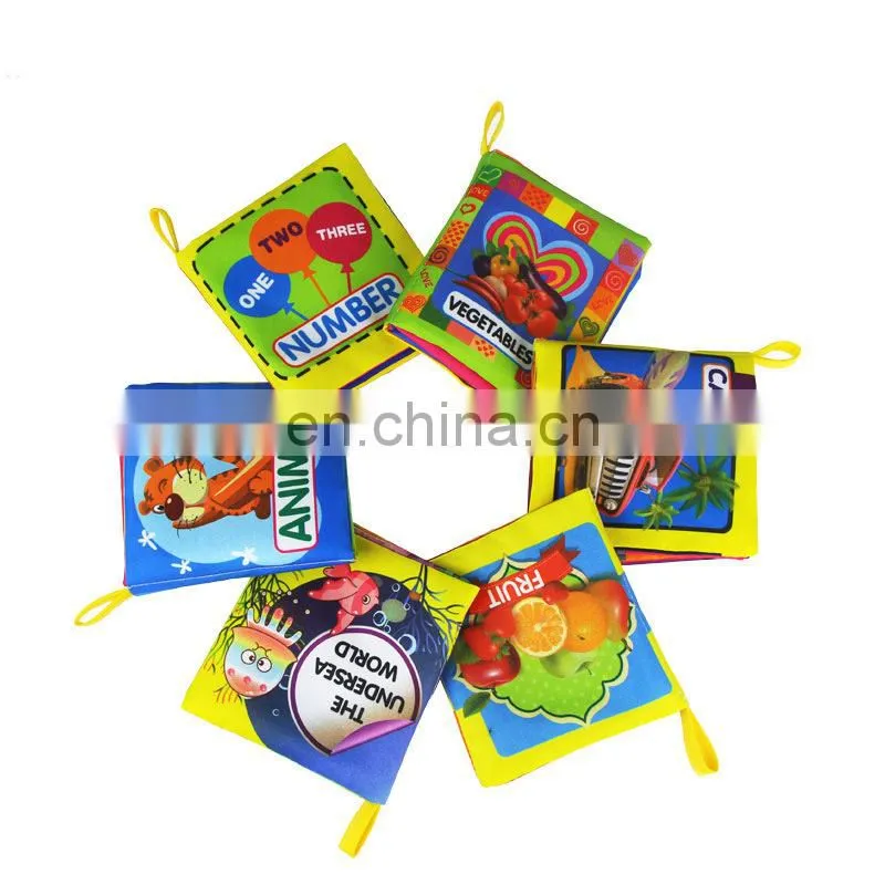 2017 Colorful Pattern Cloth Book Toys for Toddler Cloth Book, Educational Fabric Baby Soft Cloth Book