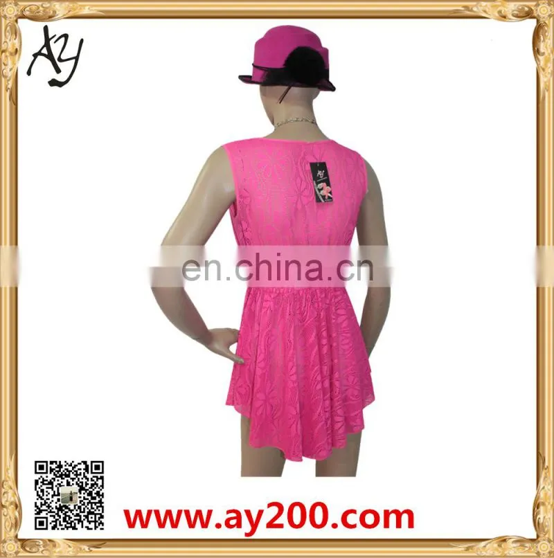 The casual sleeveless style design women shirt dresses