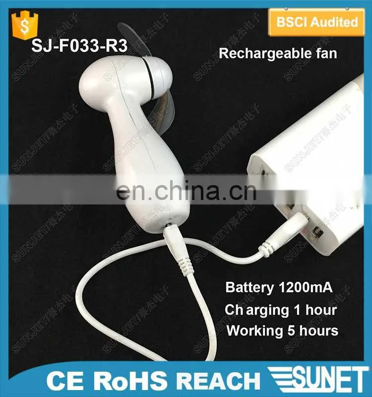 Hot sale promotion custom logo print and customized message rechargeable battery led fan
