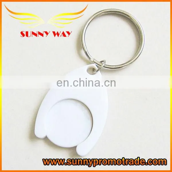 Supermarket plastic token keychain