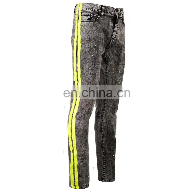 DiZNEW DongGuan Custom Grey Colour Double Side Track Jeans Men
