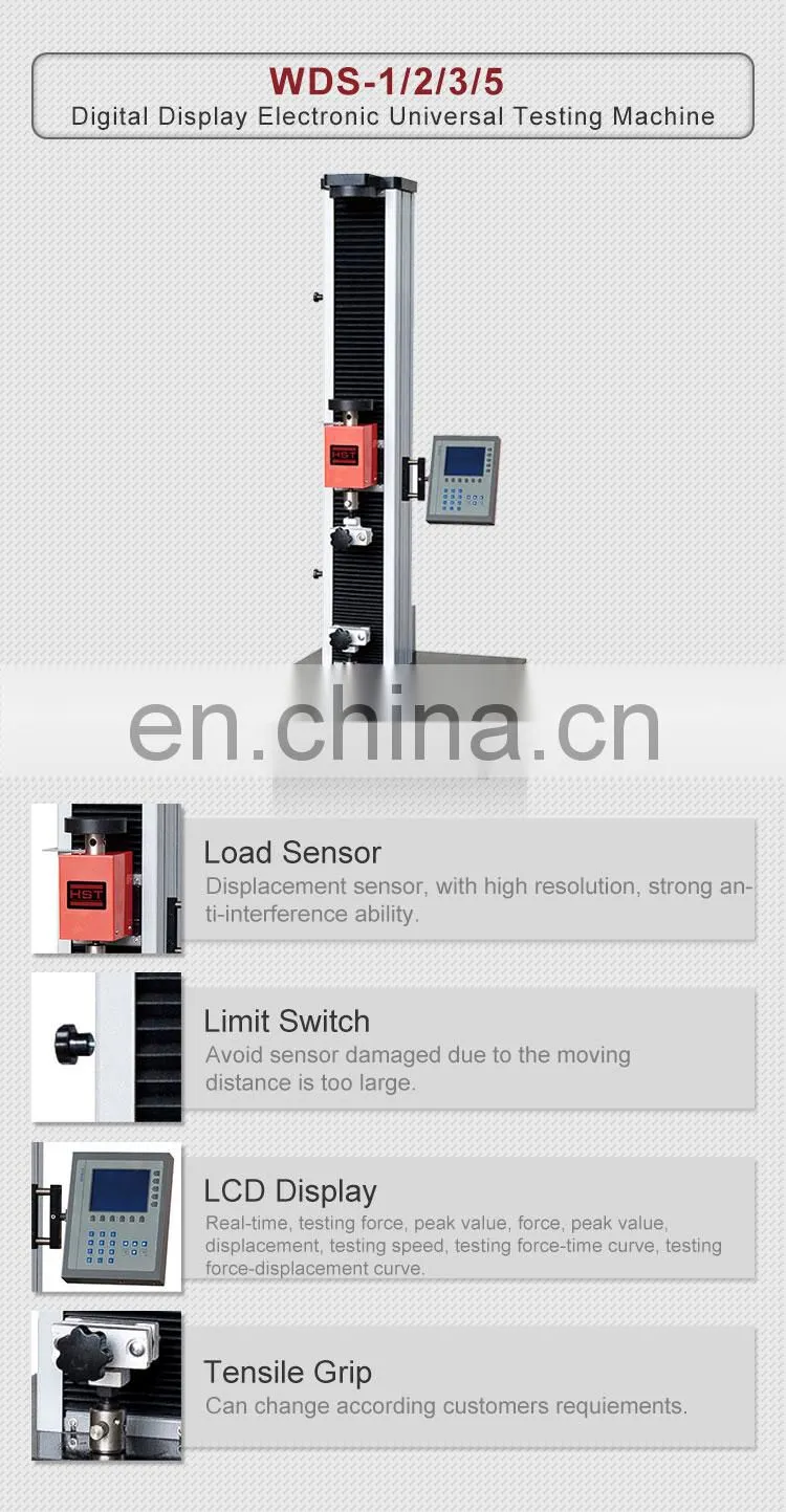 200N-5000N 5kn Universal Testing Machine Plastic Polymers Materials Tensile Testing Machine