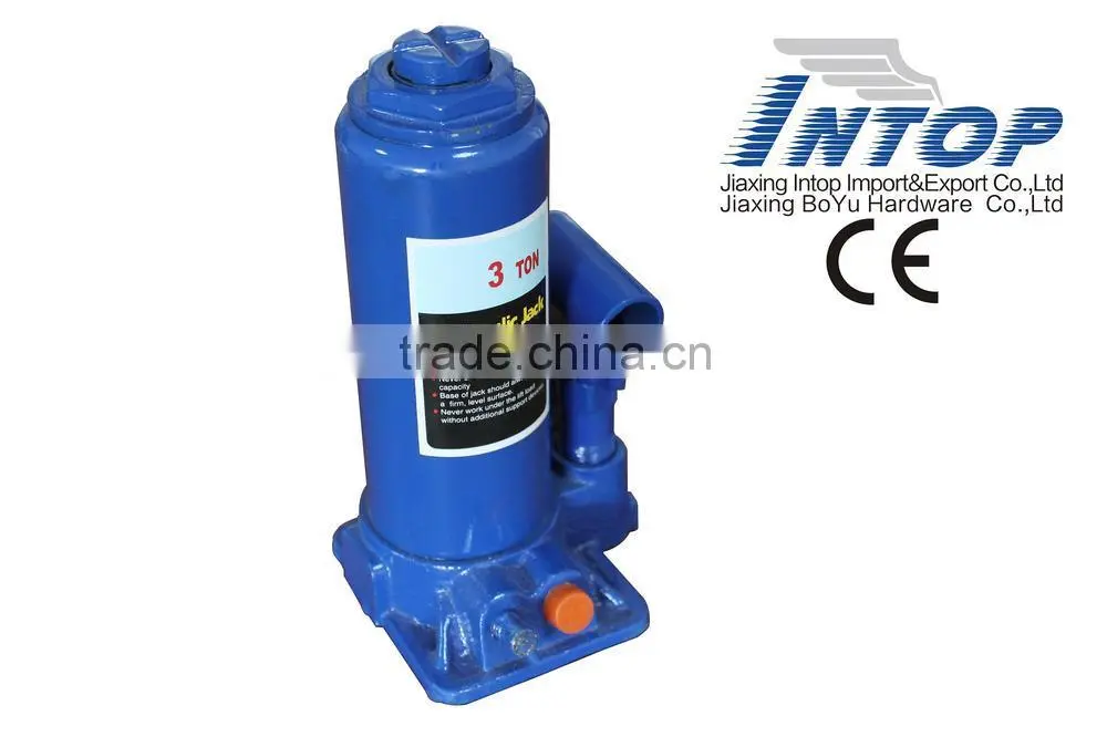 3T hydraulic bottle jack with safety valve CE/bottle jack