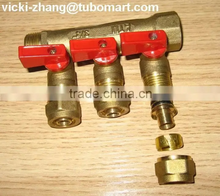 CW617 Brass manifolds, distributors 3/4" manifolds for pex pipe