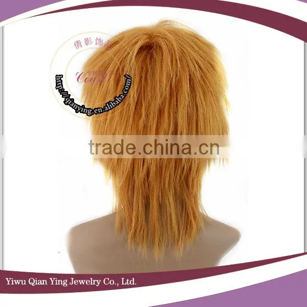 good quality synthetic coaplay brown short male wig