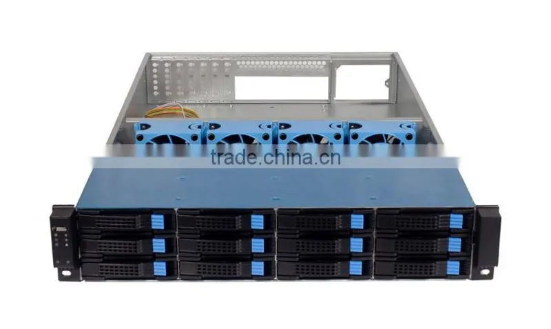 new product 2U server case 12bays storage server chassis hotswap chassis hotswap fanwall rackmount chassis
