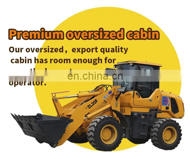 Low price China ZL20 white colour wheel shovel Loader with 4 in 1 bucket and V-blade,compact front loader