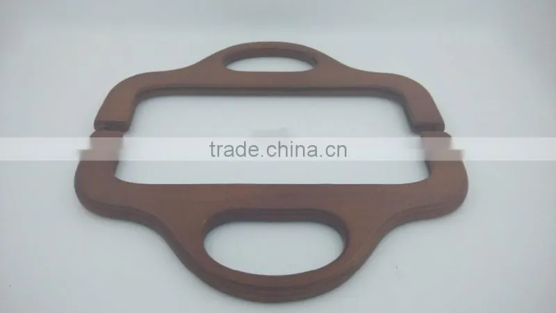 Best sale brown color 30*16cm tranditional wooden handle frame for ladies handbags China manufacturer