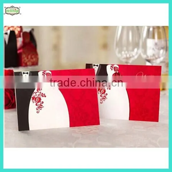 2014 high quality chinese wedding invitation card